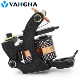 Pistole Yangna Coil Tattoo Machine 10 Wrap Coils Shader Liner Pistola per tatuaggio Pistola per principianti fatta a mano in ghisa per forniture di aghi per tatuaggio