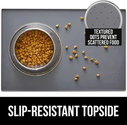 Mats vattentät nonslip Silikon PET -matningsmatta kan fixas för att förhindra vattenstänk på Silicone Mat Cat Cat Dog Food Placemat Tray