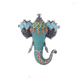 Broszki Mitto zaprojektowane biżuterii mody i akcesoria kolorowy emalia słonia głowica vintage broch sukienka
