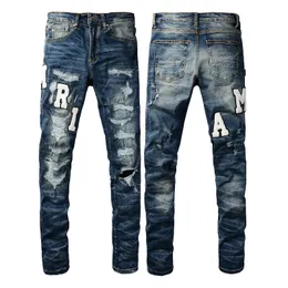 Designer Jeans Mens Denim Embroidery Pants Fashion Holes Trouser US Size 28-40 Hip Hop Distressed Zipper trousers For Male 24ss Top Sell