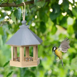 Boorchine trädgårdsfönster hängande fågel matare hus trä fågelhus papegoja bur fågel frön mat matare ornament gård dekor utomhus