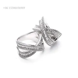 Fashionabla anpassade ring S Sterling Sier Infinite Shape Baguette Moissanite Ring for Hip Hop Men