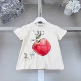Fashion Baby T-Shirts Rot Apfelmuster Baumwollmädchen Jungen Kurzarm Größe 90-160 cm Designer Kinder Kleidung Sommerkinder Tees 24Feb20