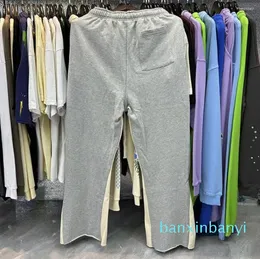 Pantaloni da uomo Pantaloni streetwear Uomo Donna Pantaloni sportivi svasati in cotone grigio con coulisse Casual in schiuma sciolta