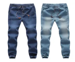 Men039S Casual Pants Men039S Casual Autumn Denim Cotton Elastic Draw String Work Byxor Jeans Pants9226613