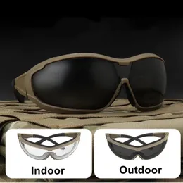 Taktische Schutzbrillen Outdoor Schießen Kugelsichere Sonnenbrille Winddicht Staubdicht Reiten Motorrad Bergsteigen Brille 240223