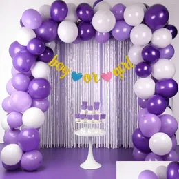 Andra evenemangsfestleveranser Partisleveranser 65st Set 16 4ft Gold Paper Card för Birthday Custom Banner Hanging Swirls Latex Balloon B DHOAA