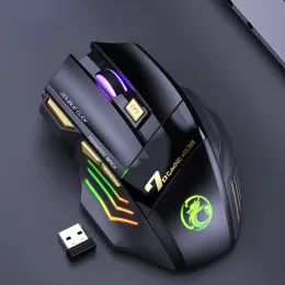 الفئران الماوس المريح للألعاب لـ IMICE GWX7 RESTIBLE RGB Mouse 3200 DPI قابلة للتعديل 7 أزرار كتم الماوس البصري البصري