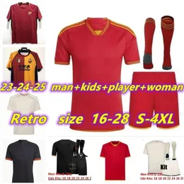 23 24 25 New Rome soccer jerseys WIJNALDUM Home away 10 TOTTI 90 LUKAKU 2023 2024 2025 ABRAHAM RETRO football jersey BATISTUTA DYBALA men kids kit uniforms PELLEGRINI