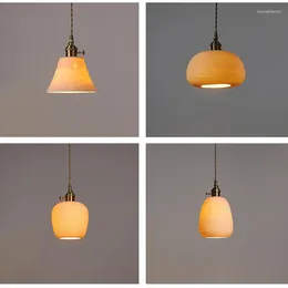 Pendant Lamps Modern Lights For Ceiling Bedroom Bedside Kitchen Island Hanging Handmade Ceramic Lampshade Suspension Luminary