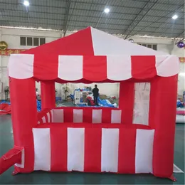 Atacado vermelho branco personalizado portátil inflável suporte tenda carnaval cubo cabine quiosque de cocessão para algodão doce pipoca comida rápida bebida sorvete