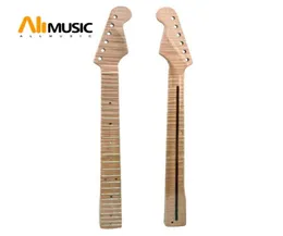 21 Fret Tiger Flame Maple Guitar Neck 교체 ST 전기 기타 전복을위한 기타 목 자연 노란색 광택 3382388