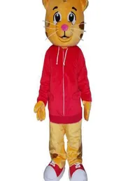 2018 Factory Cute Daniel The Tiger Red Jacket Cartoon Charakter Mascot Costume Fancy Dress7001432