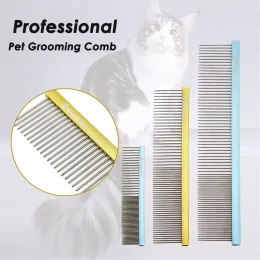 combs 1pc 25cm/19cm/11.8cm Dog Pet Comb Professional Pet Grooming Comb Stainless Teeth Cat Cat Cleaning Brush脱毛