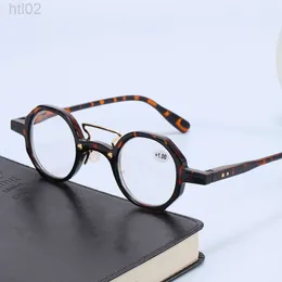 Hbp Óculos de leitura de alta definição com armação circular pequena personalizada, pernas de mola de alta qualidade para homens, idosos, óculos para mulheres da moda