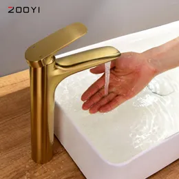 Bathroom Sink Faucets Gold Luxury Brass Faucet Modern High Quality Copper Lavabo Cold Water Washbowl Tap One Hole Handle