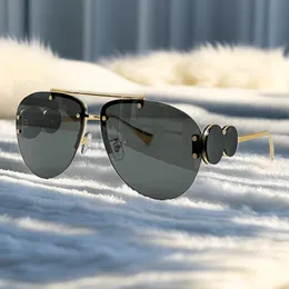 A011 Frameless Pilot Designer herr- och kvinnors solglasögon Style Anti UV Retro Glasögon Panel Oval Lens