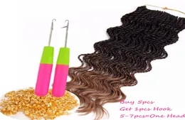 Preed Curl Senegalese Crochet Braids Haar 16 Zoll halbe Welle halb lockige verworrene lockige Haarverlängerungen synthetisches Flechten h4365618