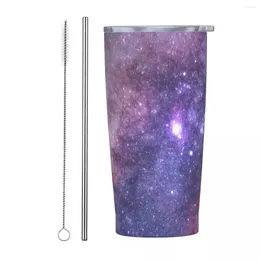 Tumblers Galaxy Stainless Steel Tumbler Mystery Space Thermal Cups With Straws And Lid Large Capacity Car Mugs Cold Drink Water Bottle