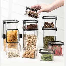Förvaringsflaskor torr matlåda container transparent och stapelbart kök spaghetti nudlar tätade efterbehandling