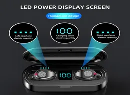 Trådlös hörlur Bluetooth V50 F9 TWS -hörlurar Touch Control LED Digital Hifi Stereo Earuds 2000mAh Power Bank Headset med MI4332254