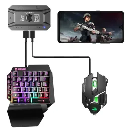 Keyboards SeynLi RGB Keyboard And Mouse Set OneHanded Gaming Keyboard Mouse Mini Keypad Combo for Laptop PC Mobile Phone Game Controller