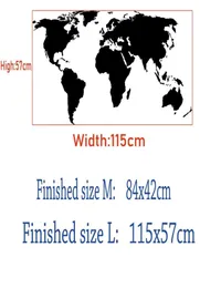 大規模な世界地図デカールオフィス教室装飾壁ステッカーホームリビングルームルームウォールステッカーDT16 2012038123639