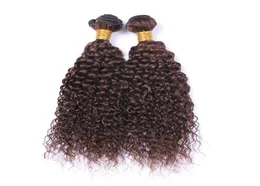 8A Capelli ricci brasiliani 3 pzlotto Capelli vergini ricci malesi Fasci di tessuto riccio Estensioni dei capelli umani Colore naturale Scuro7330709