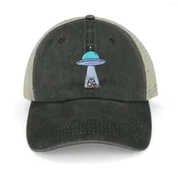 Kapianki Ball Caps Of Ufo: Brown Cow Belared Cowboy Hat Big Skute Cap Man Vintage For Girls Men's