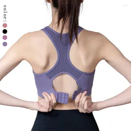 Completo da yoga 2024 senza anello in acciaio Reggiseno sportivo antiurto raccolto palestra corsa pilates intimo bellissimo gilet lavorato a maglia sul retro