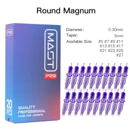 Agulhas pro redondas magnum rm 100% originais, agulhas de tatuagem esterilizadas, maquiagem, cartucho de tatuagem permanente, acessórios 20 tamanhos