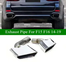 2 PCS Stainless Steel Exhaust Muffler Pipes Silver Black For BMW X5 X6 F15 F16 Upgrade X5M X6M M Bodykit 201420197120619