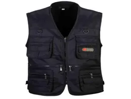 Men Vest Army Green and Black Calistcoat Travel Multipockity أو Work Wear Date Plus Size 2201049950453