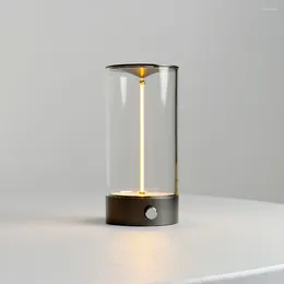 Luci notturne Lampada magnetica Lampada da atmosfera ricaricabile USB LED Tre livelli di luminosità per il comodino della camera da letto