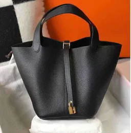 10A Mirror Top Quality Picotin lock Bag Women Purse Tote Bucket Bags Handmade Luxury Designer Handbags Classic Fashion Togo Leather Canvas Shopping Retro 5511ess