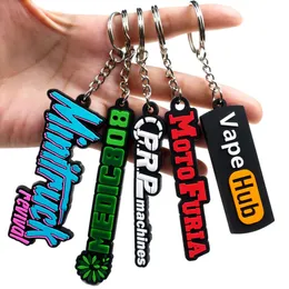 2024Hot Selling Designers Personalized Promotional Soft Pvc Logo 2D Rubber Gift Key Chain Custom Logo Letter Keychain