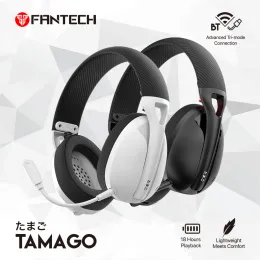 سماعات الرأس Fantech WHG01 Tamago Gaming Headphones 2.4 جيجا هرتز BT5.2 و 7.1 سماعات سماعة محيطة مع الحد من ضوضاء مكالمة الميكروفون ل PS5 Gamer