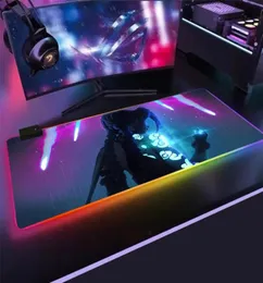 Arcane Super Soft LED -bakgrundsbelyst spelmuspad USB LOL Desk Mat League of Legends Jinx Jayce VI Custom RGB Mouse Pad Gift6203739