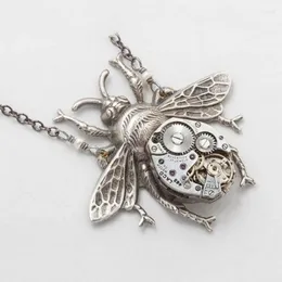 Pendant Necklaces Exquisite Fashion Alloy Mechanical Insect Crab Animal Necklace Vintage Steampunk Watch Chain For Men Jewelry