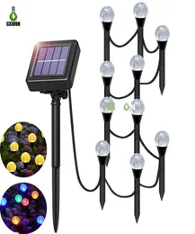 Solar Rasen Lampen Kristall Blase Ball Lichterketten 10 15 20 30LEDs Wasserdichte Landschaft Licht Für Outdoor Pathway Park2240169