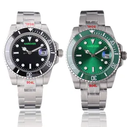 Diver Style İzle 40mm Siyah Dial Rotatable Çember 2813 Hareket İzle İş Adam Takvimi Otomatik Mekanik Kol saati 904L Paslanmaz Çelik Safir Saatler