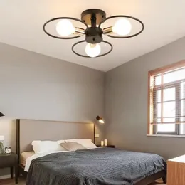 Plafoniere Modern Nordic E27 Lampadario LED nero Lampadine Edison Lampade da interno per lampada da soggiorno camera da letto