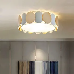 Ceiling Lights Nordic Style Warm Romantic Bedroom Led Lamp Art Light Luxury Circle Round Iron Kitchen Study Fixtures