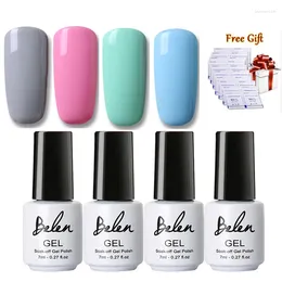 Nail Gel Belen 7ml Pure Color UV Polish Free Gift 10pcs Remover Wraps Hybrid Lucky Varnishes Lacquer Manicure Lak Base Top