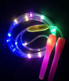LED oświetlona zabawka migająca się pomijanie liny wieczorne zapasy na imprezie glow zabawki poranne Ćwiczenie Dzieci fitness sportowe liny 5852626