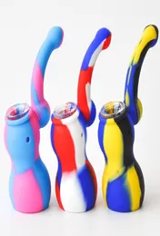 Portable Gourd Silicone Pipe Silicone Bubbler Mini Smoking Pipe Tobacco Hand Pipe Oil Rigs Silicone Bong 8613650