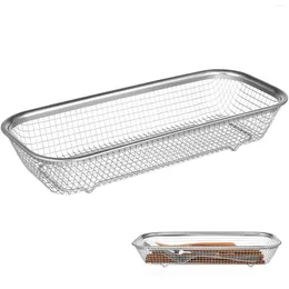 Küche Lagerung Edelstahl Besteck Korb Mesh Stäbchen Halter Löffel Gabel Abtropffläche Rack Geschirr Organizer