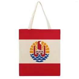 Shopping Bags Large Martin Canvas Flag Of French Polynesia Unique Top Quality Bag Humor Graphic Field Pack