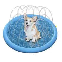 Matten aufblasbare Wasserspray -Matte Matte Badewanne Schwimmbad im Freien, Haustier Sprinklerpad spielen Kühlmatte Hundespielzeug für Hund Sommerkühle