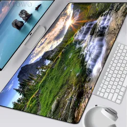 Pads Mouse Pad Gamer Stor XXL Computer Custom Tangentboard Pad Mouse Mat Mat Vacker Nature Landscape Office Soft Gamer Laptop Carpet